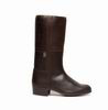 Valverde del Camino Greased Brown Campero Boots. Embroidered Upper.
